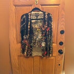 Twinset Motive butterfly/floral beaded twinset M